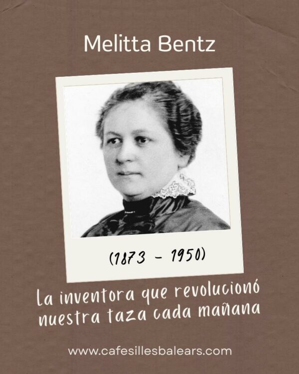 Retrato de Melitta Bentz, inventora del primer filtro de café de papel en 1908 y fundadora de la marca global Melitta.
